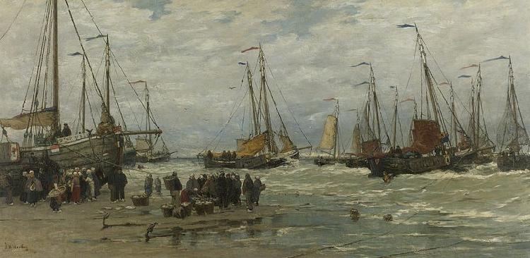 Hendrik Willem Mesdag Pinks in the Surf oil painting picture